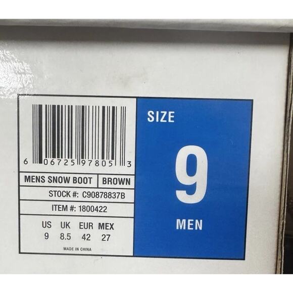 Staheekum Men\'s Winter Snow Boots Waterproof, Insulated 3M New in Box Sz 9